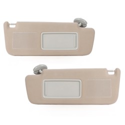 Prowesca Beige Sun Visor Pair - Universal Anti-Glare Car Sunshade Set with UV Protection for Light-Colored Interiors